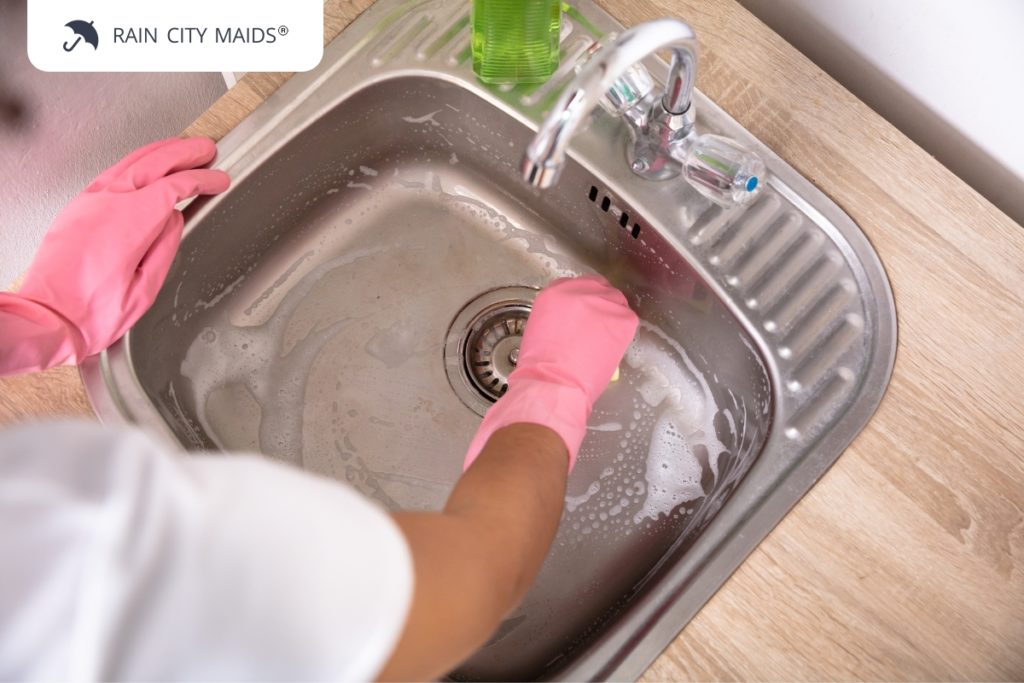 How To Clean A Kitchen Sink, From Faucet To Drain!